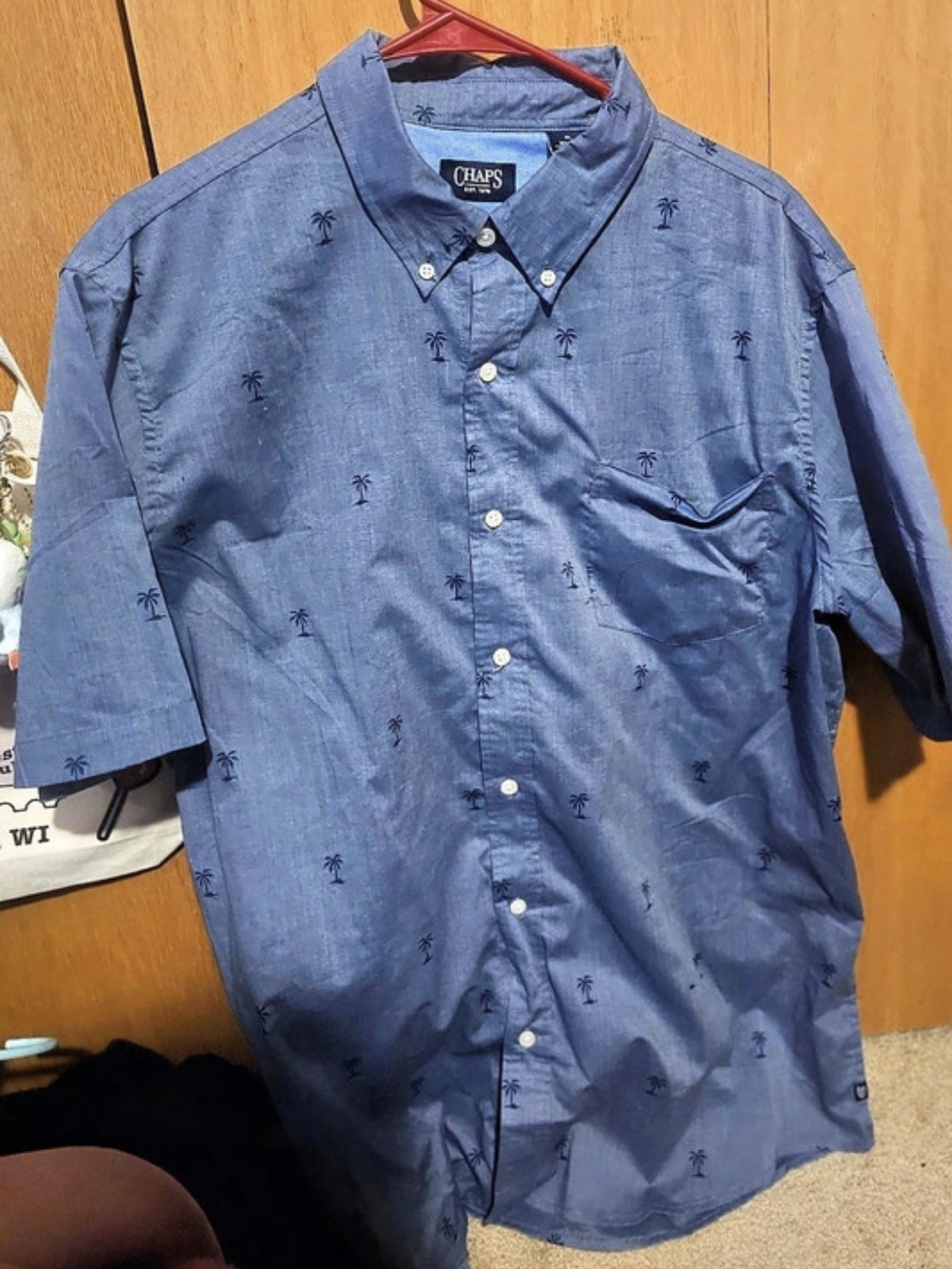 Chaps Men's Blue Short Sleeve Button Down